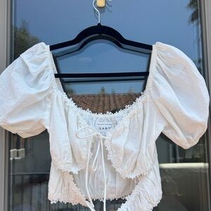 White Puff Sleeve Top